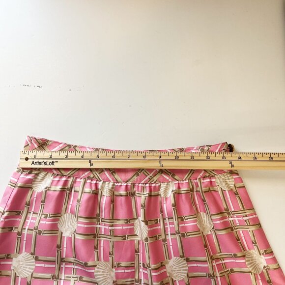 Vineyard Vines Pink Shell Print Silk A-Line Mini Skirt Preppy Coastal - Size 0 - Picture 5 of 6